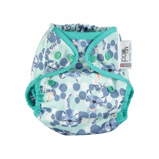Close Couverture Couche Pop in Snow Leopard Velcro 1ut