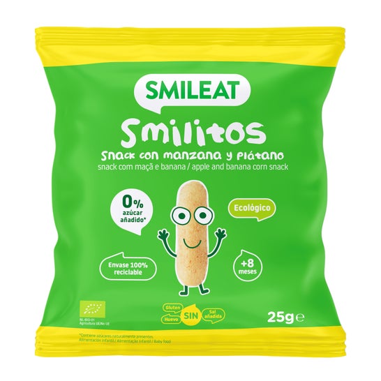 Smileat Smilitos de Manzana y Plátano Bio 25g