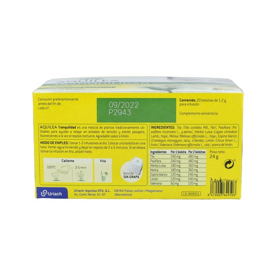 Infusions d'achillée millefeuille Tranquillité 20 sachets