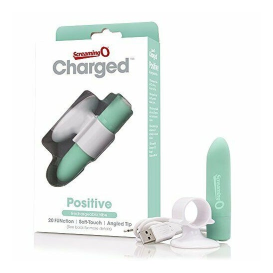 Screaming O Positive Rechargeable Massager Green 1pc