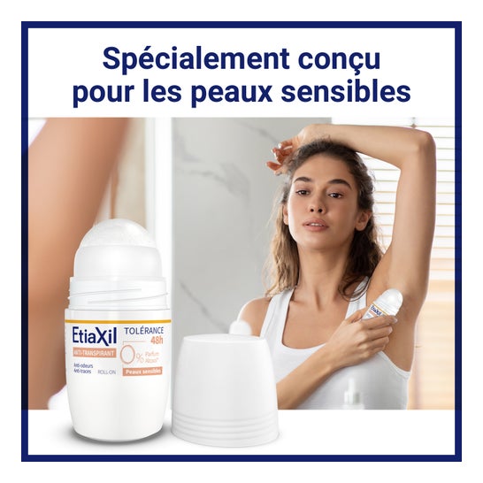 Etiaxil Dédorant Anti-Transpirant Tolérance 48h Peaux Sensibles Roll-On 2x50ml
