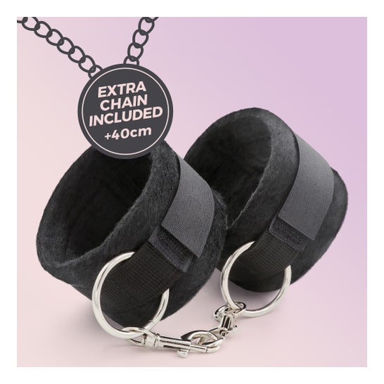 Crushious Tough Love Menottes Velcro Chaîne 40cm Extra Noir 1 Unité