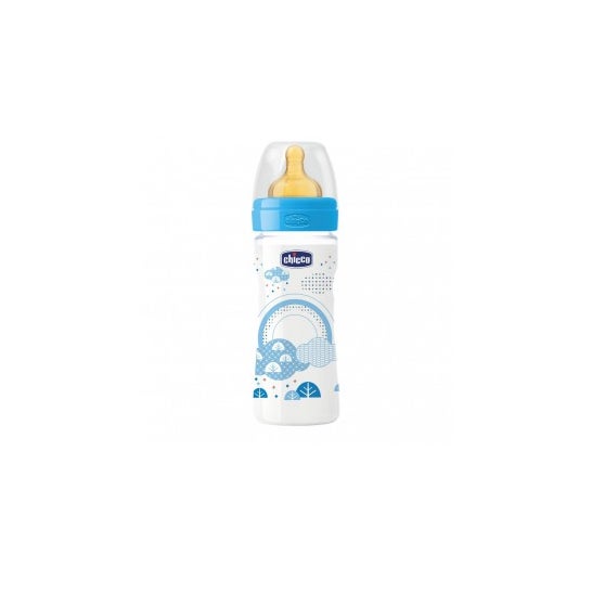 Bouteille en Silicone 250ml Bleu Moyen Débit 2m+