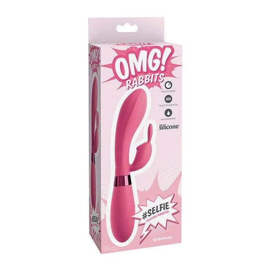 OMG ! Selfie Rabbit Vibrator Silicone Pink 1pc