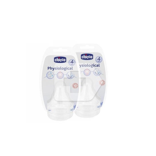 Chicco™ Tétine silicone physiologique + 4m 2uds 2uds