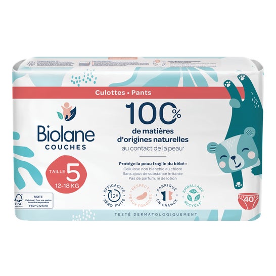Biolane Couches Culottes Eco Taille 5 12-18kg 40 Unités