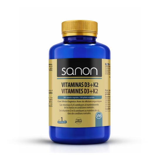 Sanon Vitamines D3+K2 360 gélules
