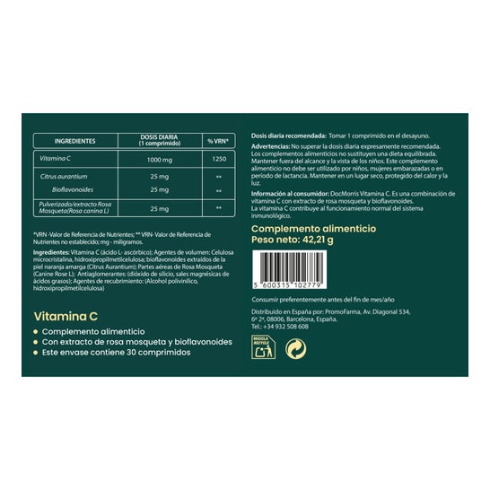 DocMorris Vitamine C 1000mg 30 Comprimés