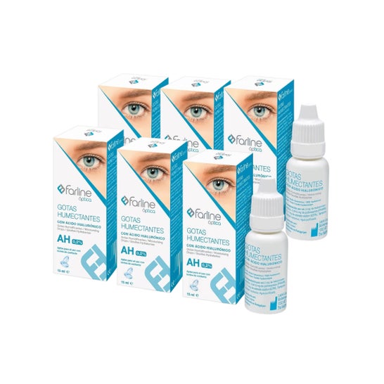 Farline Gouttes Hydratantes à l'Acide Hyaluronique 0,2% 6x15 ml