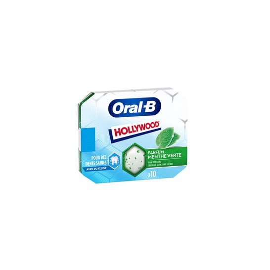 Oral-B Hollywood Chewing-Gum Sans Sucres Menthe Verte 10uts