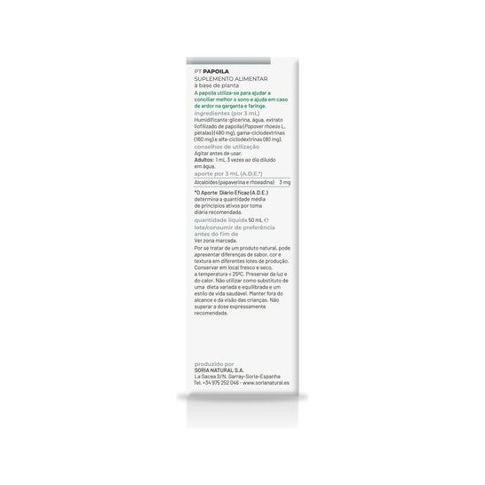 Extracto Amapola 50ml Xxi Soria Natural *