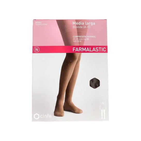 Farmalastic Bas Dentelle Mi-Long (A-F) Compression Normale Cappuccino TL Farmalastic Bas Dentelle Mi-Long (A-F) Compression Normale Cappuccino TL