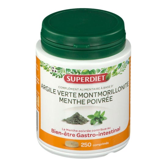 Super Diet Argile Verte Montmorillonite Menthe Poivrée 250 comprimés