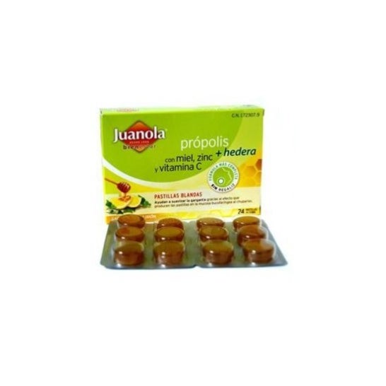 Juanola™ pastilles propolis, lierre grimpant, miel, zinc et vitamine C 24 u.