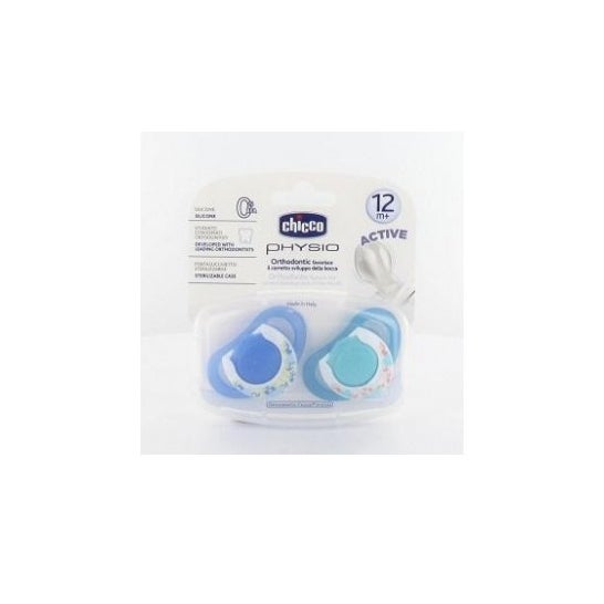 Chicco™ Sucette en silicone Physio anatomique 12M+ bleu 2 Unités