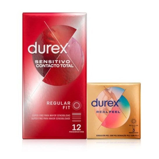 Durex™ Contact total sensible 12uds + Durex™ Real Feel 3uds
