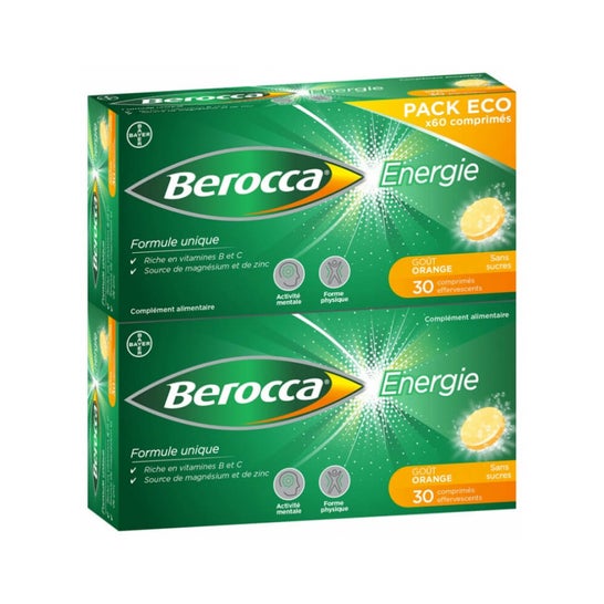 Berocca Energie Effervescent Sans Sucre Pack Eco 60 Comprimés