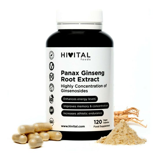 Hivital Foods Panax Ginseng de Corée 2500 mg 120 gélules