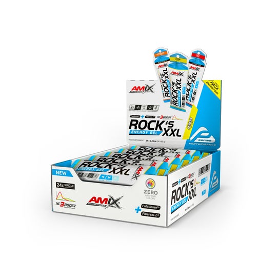 Amix Performance Rock's Gel XXL Sin Cafeína Limón 24x65g