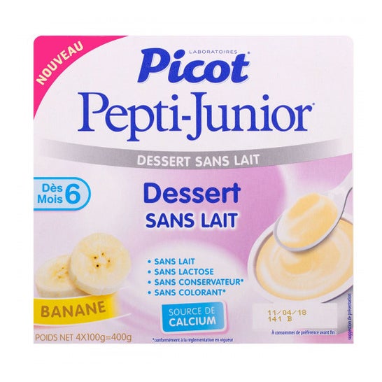 Picot Pepti-Junior Dessert Sans Lait Goût Banane 4×100g