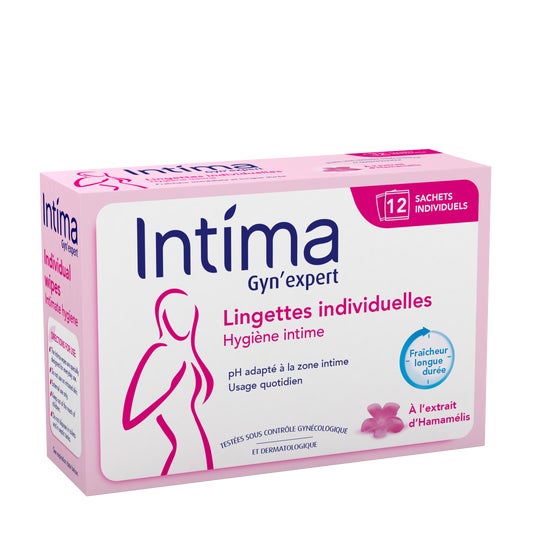 Intima Gyn'Expert Lingettes Individuelles Hygiène Intime 12 Sachets
