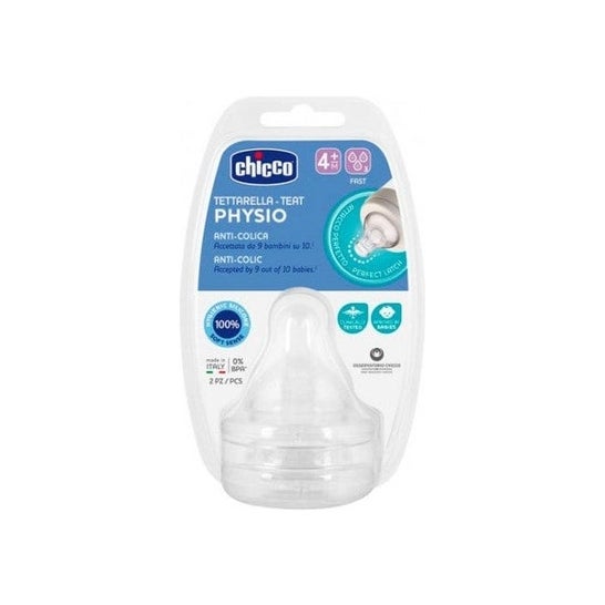 Tétine silicone Chicco Physio 4M+ Fast Flow 2 U