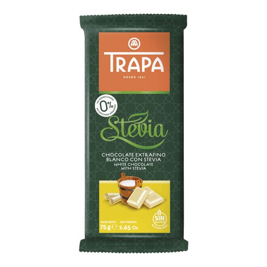 Trapa Chocolat Blanc avec Stevia 75g