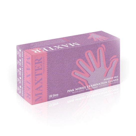 Maxter Gants Nitrile Non Poudrés Taille S Rose 100uts