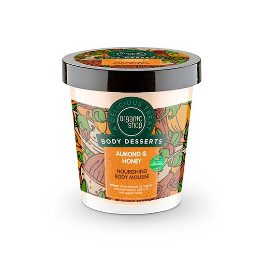 Organic Shop - Mousse nourrissante pour le corps aux amandes et au miel 450ml