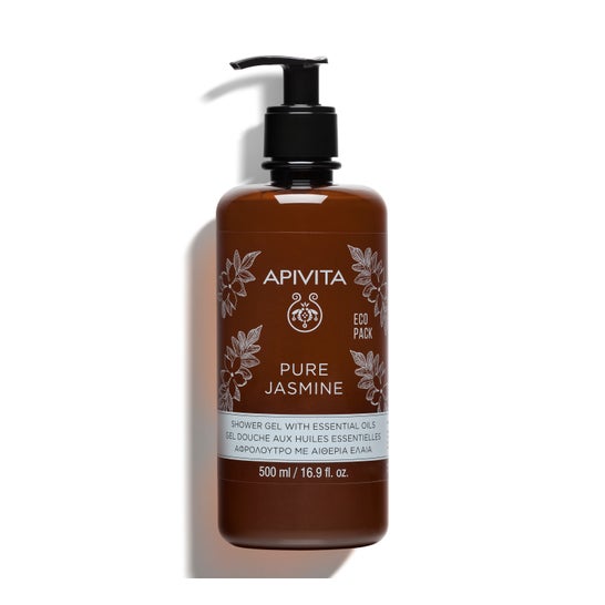 Apivita Gel Douche Pure Jasmine aux Huiles Essentielles Ecopack 500 ml