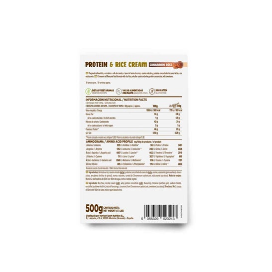 HSN Crema de Arroz Proteica Rollo de Canela 500g