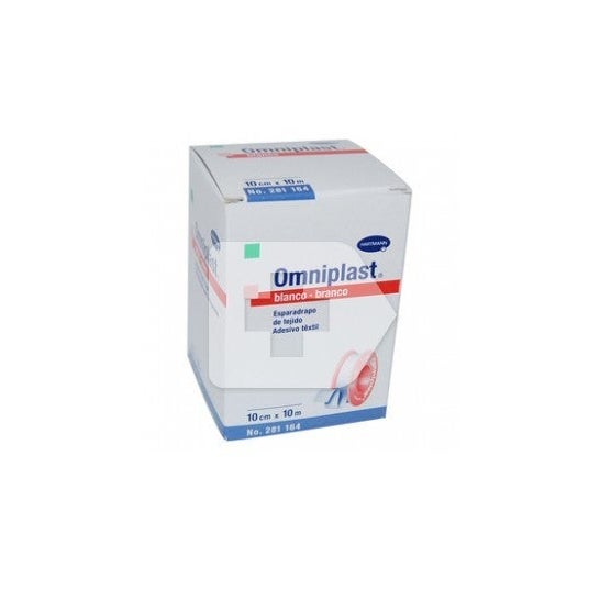 Bande adhésive hypoallergénique Omniplast, tissu résistant 10m X 10cm X 10cm 1u