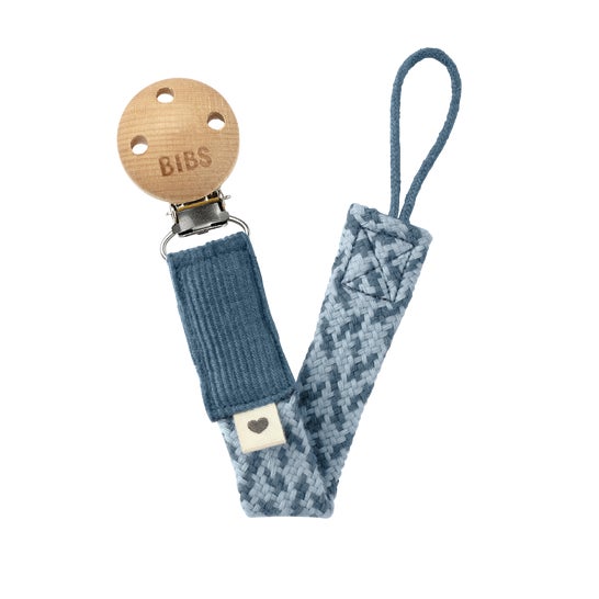 BIBS Pacifier Clip Petrol Baby Blue