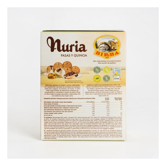 Nuria Biscuits Bio Raisins Secs Quinoa 280g