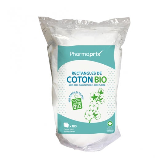 Pharmaprix Rectangles de Coton Bio 180unts