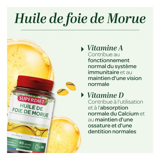 Superdiet Huile de Foie de Morue 120 Capsules Superdiet Huile de Foie de Morue 120 Capsules
