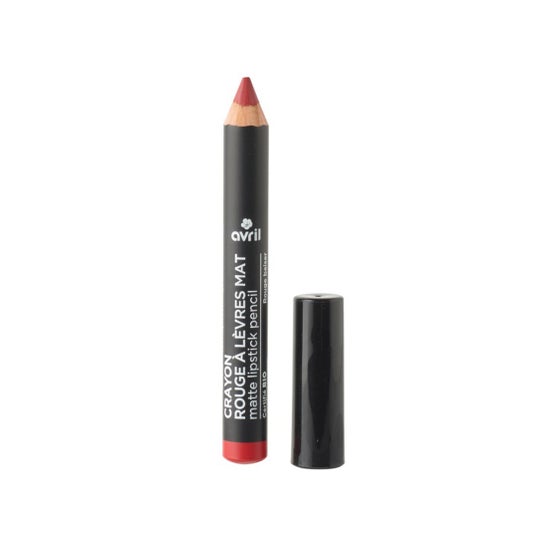 Avril Crayon Rouge à Lèvres Mat Certifié Bio Rouge Baiser 2g