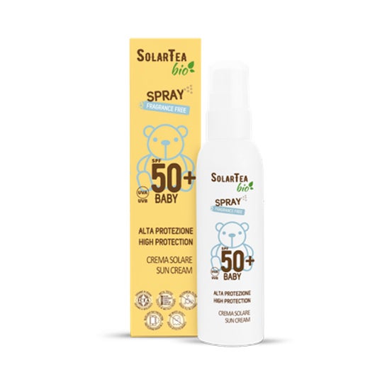 SolarTea Bio Spray Crème Solaire Haute Protection Bebé SPF50+ 100ml