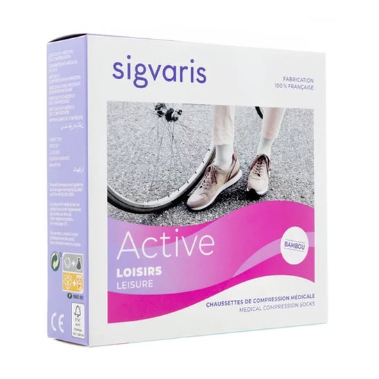 Sigvaris 2 Active Loisirs Calcetin Mujer Rosa Long TL 1 Par