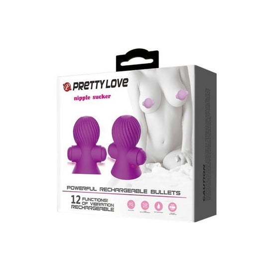 Stimulateurs de mamelons Pretty Love 12m Vibration Lilas 1pc