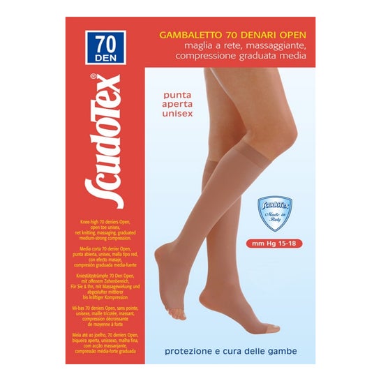 SCUDOTEX Bas Autofixant 70 Deniers Maille Tricotée Compression