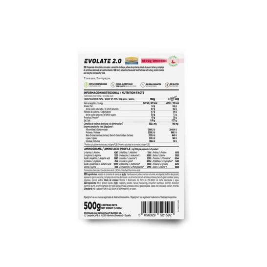 HSN Evolate 2.0 Whey Isolate CFM Sin Edulcorantes Smoothie de Bayas 500g