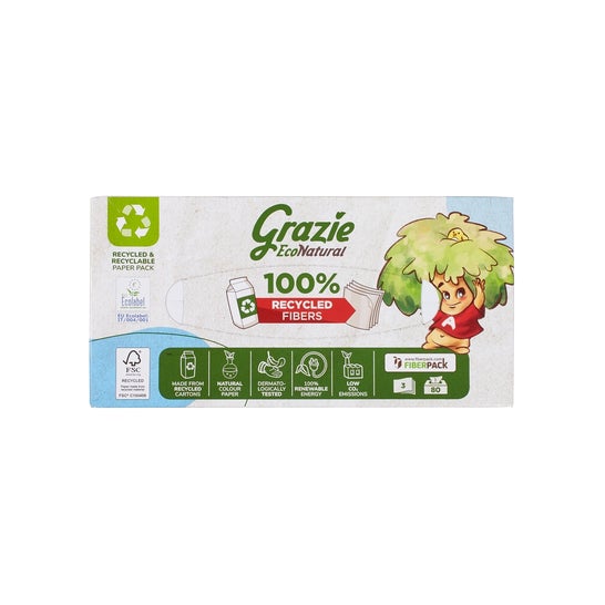 Grazie Natural Mouchoirs en boîte 80 feuilles 80 unités