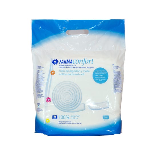 Pharmaconfort cotton compresses and mesh roll 11 meters