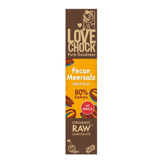 Lovechock Chocolat Noir Eco 80% Noix de Pécan Sel Marine 40g
