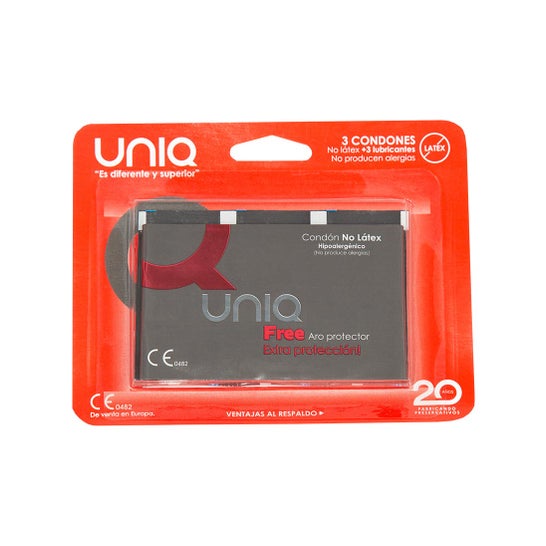 Uniq Free Latex Free Condom Anneau de protection 3 pièces