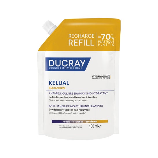 Ducray Kelual Squanorm Anti Pelliculaire Shampooing Hydratant Recharge 400 ml