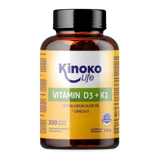 Kinoko Life Vitamine D3 + K2 avec Oméga 9 200caps