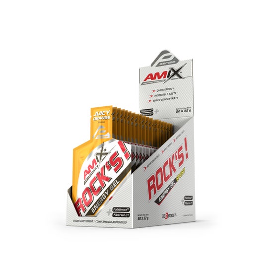 Amix Performance Rock's Gel Sin Cafeína Naranja 20x32g