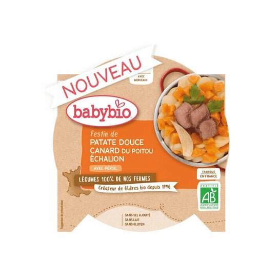 Babybio Assiette Patates Douces Échalotes et Canard Bio 230g